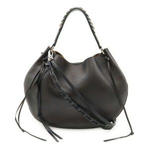 LOEWE Fortune Hobo 3-Way Leather Shoulder Bag in Black (326.62.P66)